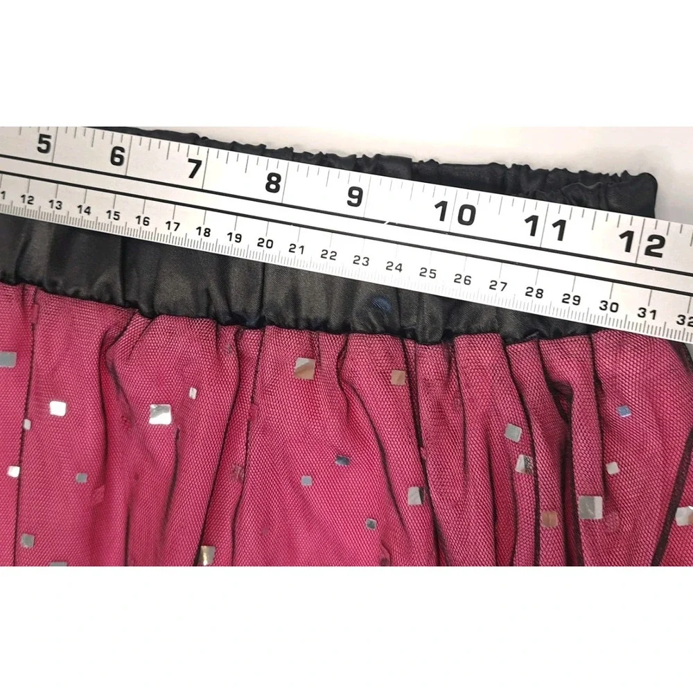 SO Girl's M 10-12 Sequin Bubble Foil Tulle Skirt ‎ Layered Lined Balletcore